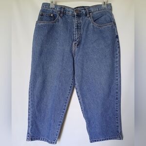 Halston Vintage Womens Cropped Jeanswear Size 14 Color Blue Denim